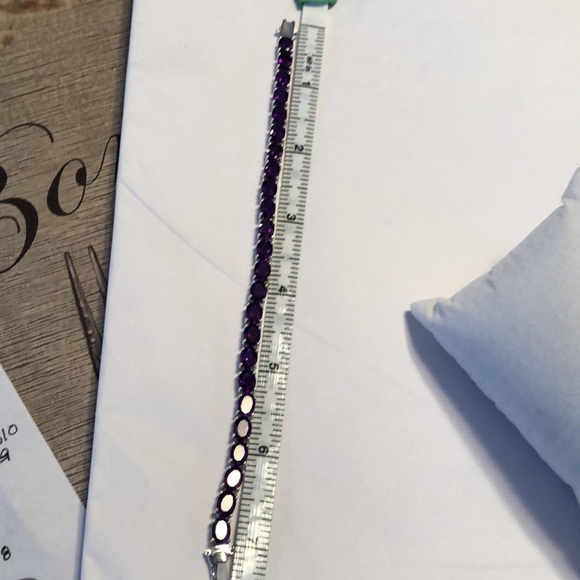 Amethyst purple Tennis bracelet for February birthstone - Picture 5 of 6